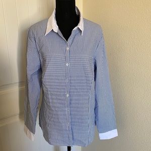 Zac & Rachel Pinstripe Button Down Top